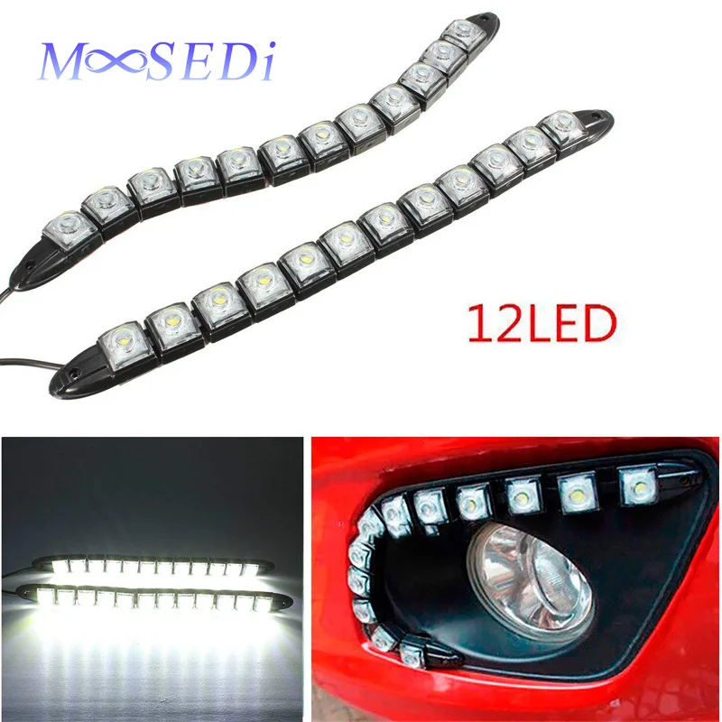 MOOSEDi 2 полосы гибкий светодиодный DRL Дневной ходовой светильник