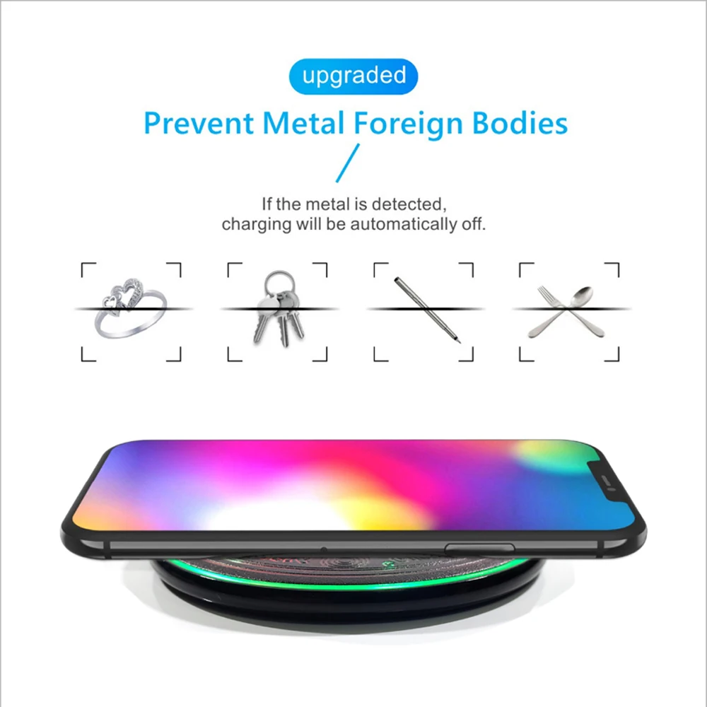 Мини Магический набор 10 W Быстрый Беспроводной Зарядное устройство Pad для IPhone X XR XS