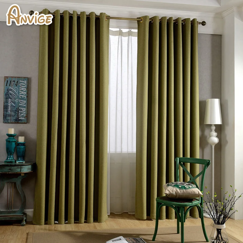 Современные Шторы одноцветное Цвет шторы плотные льняные Ткань обработки окна
