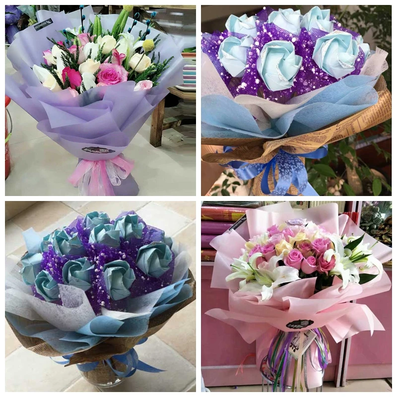 

10 Sheets Origami Crepe Paper Flower Wrapping Packing Material DIY Scrapbooking Tissue Paper Craft Wedding Party Decoration Gift
