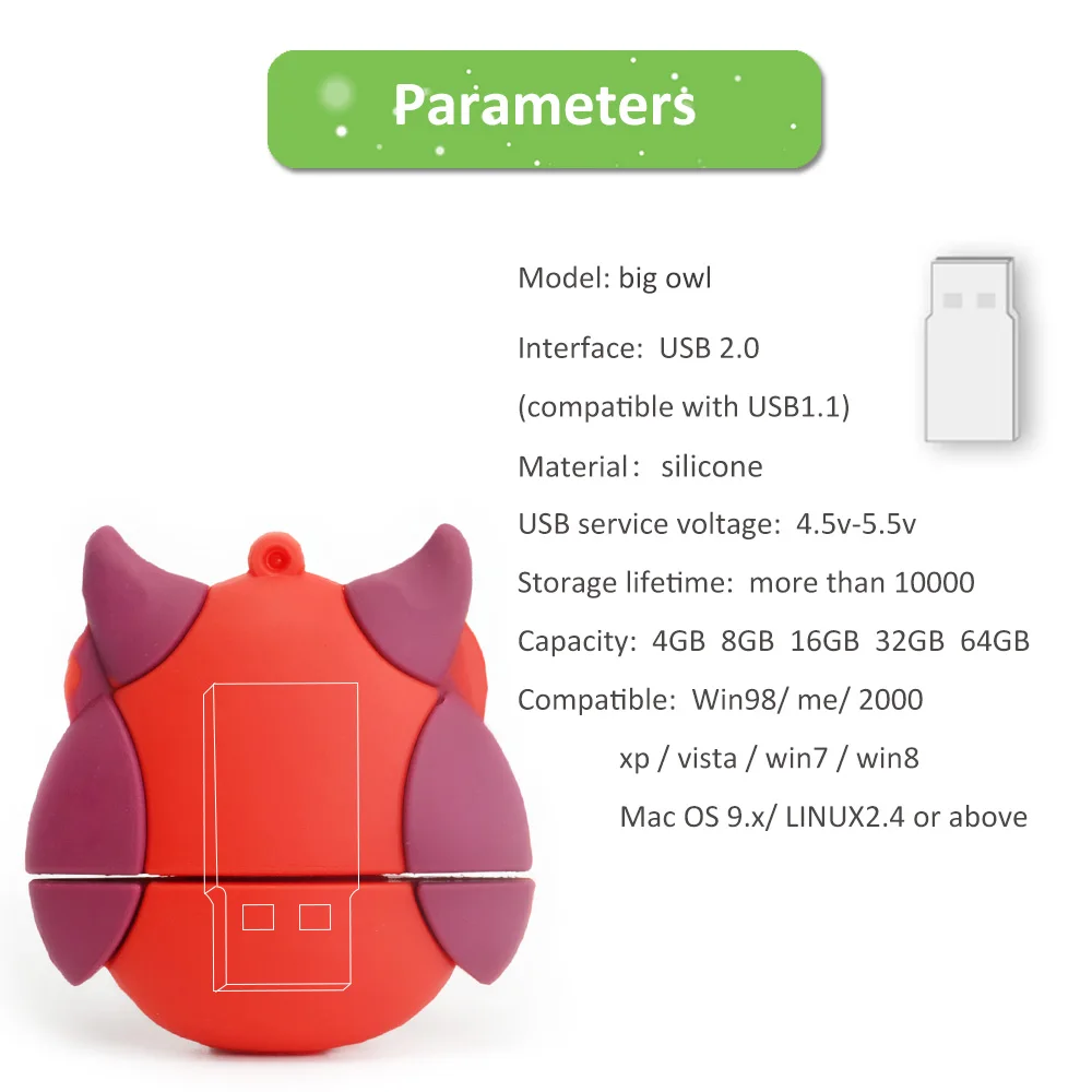 Лидер продаж 16 ГБ карту флэш-памяти с интерфейсом usb милые животные Флеш