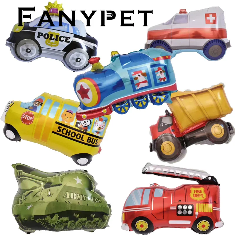

30 inch Train Policeman Car Tank Ambulance Fire Engine Truck Balloon Birthday Party Decoration Toys For Kids Car Ballon