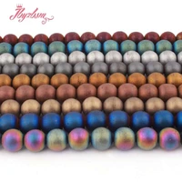 10mm frosted matte round beads ball hematite natural stone beads for diy necklace bracelets jewelry making 15 free shipping
