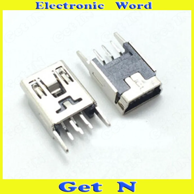 25 шт. 180 градусов 5 контактов мини USB Женский Джек коннекторы 5P для DIY аксессуары