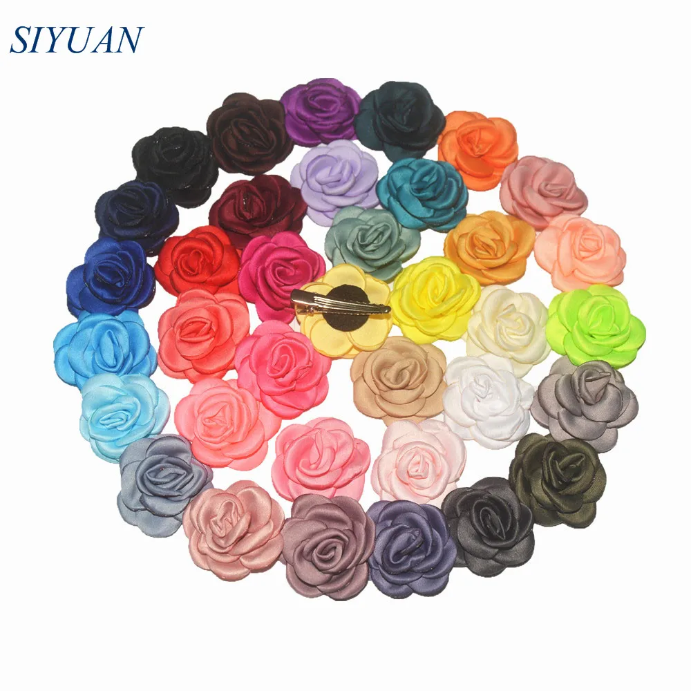 Заколка для волос с атласной розой 40 шт./лот 4 0 см|satin rose flower|satin rosessatin flowers |