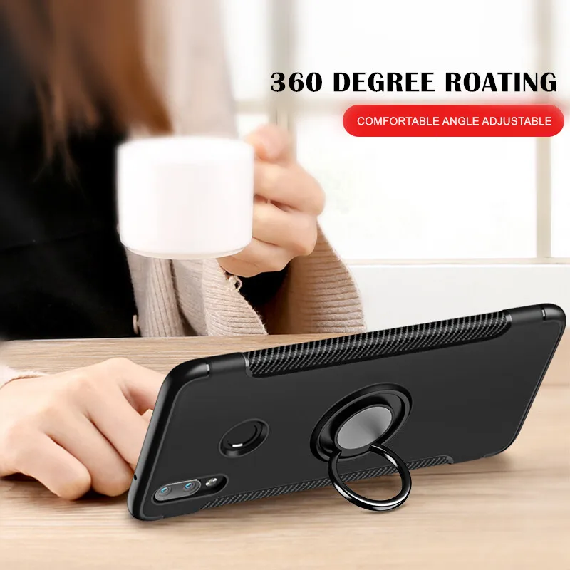 Противоударный чехол для Huawei Mate 20 Lite Pro 10 9 держатель кольца на палец мягкий