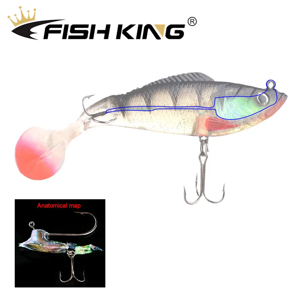 FISH KING/1 шт., 17 г, 27,5 г, 39 г, свинцовая наживка для рыбалки, Т-образный хвост, щука, Мягкая приманка с тройным крючком, искусственная приманка, джиг, бас, Shad Zander