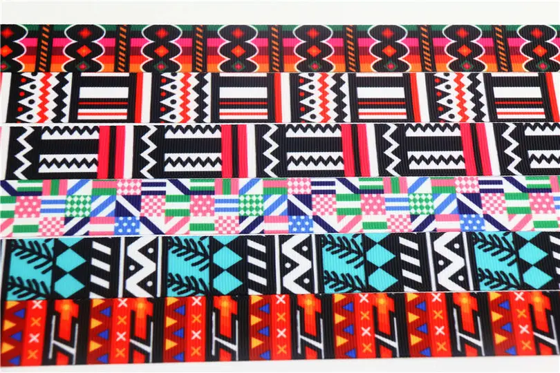 DHK 7/8'' Free Shipping Geometrical Plaid Printed Grosgrain Ribbon Accessory Material Headwear DIY Decoration 22mm S743 | Дом и сад