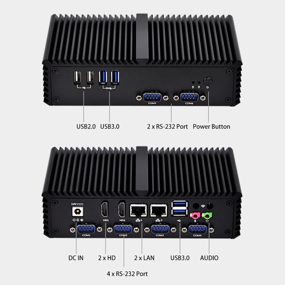 KANSUNG Intel Celeron 3215U Windows 10 Мини ПК 2 гигабит 6 RS232 Linux Barebone X86 промышленный безвентиляторный мини настольный ПК