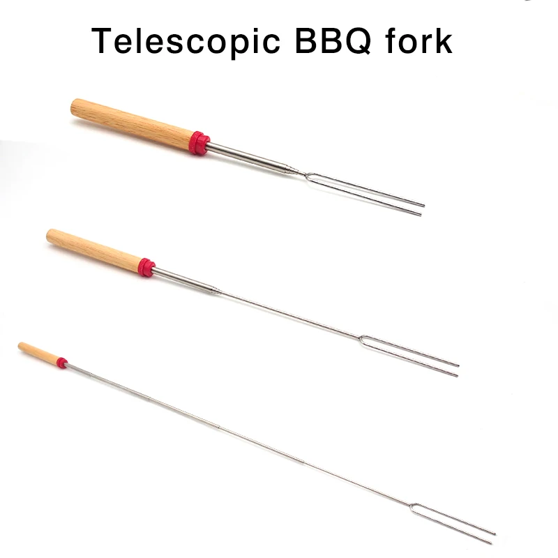 2 шт./компл. барбекю вилки Кемпинг костер из нержавеющей стали с деревянной ручкой телескопическая барбекю вилка для обжарки палочки шпажки барбекю вилки
