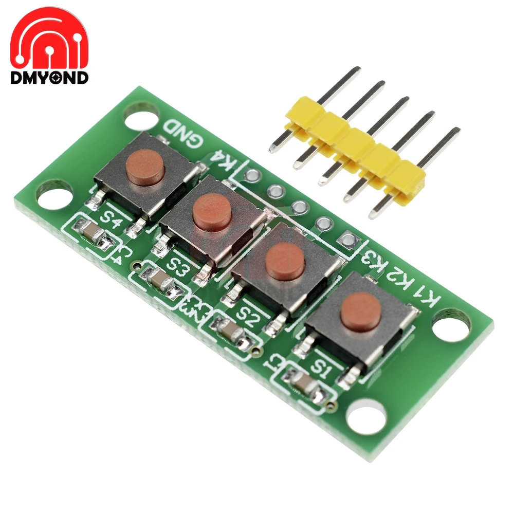 5Pin 4 клавиши 1x4 кнопочная клавиатура макет модуль универсальный DIY комплект для Arduino учебная программа Выпускной эксперимент
