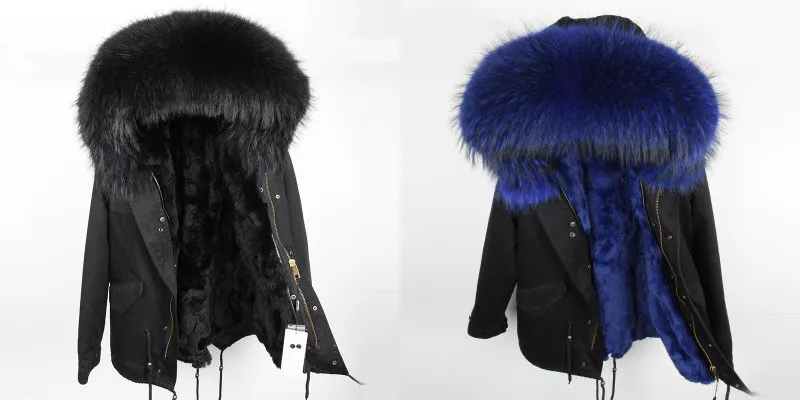 OFTBUY, парка, зимняя куртка, Женская парка, пальто с натуральным мехом енота, воротник с капюшоном, мех кролика, парка, теплая, толстая