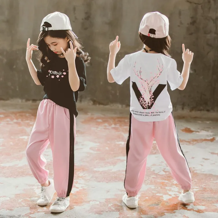 Для больших девочек комплект летней одежды хлопковые футболки с героями