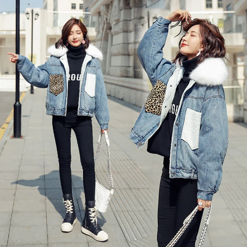 

Jeans Jacket Women Winter Leisure Time Trend Comfortable Concise Personality Cotton Clip Cowboy Short Loose Coat Chaqueta Mujer