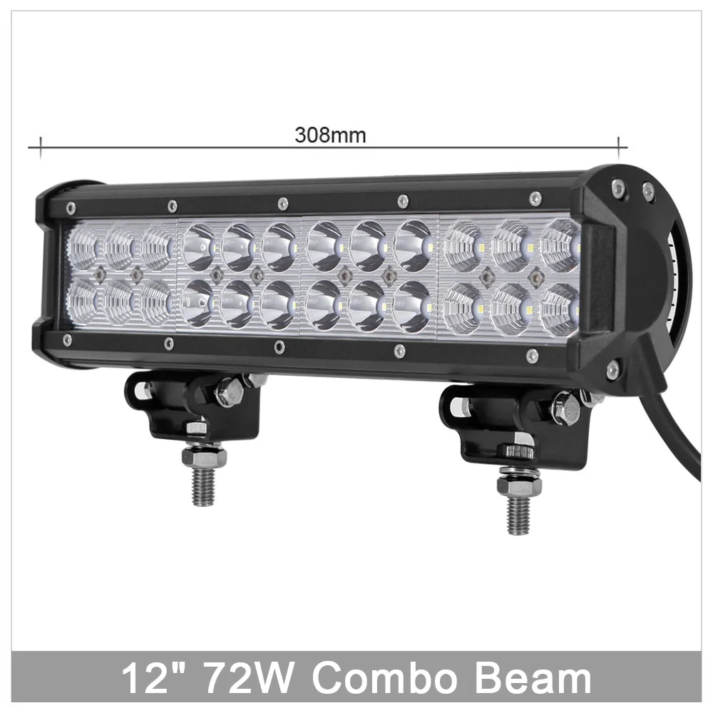 Straight 72W x1 12 ''22'' 23 ''33'' 50 дюймов 4x4 внедорожные светодиодные панели для комбинированных балок, внедорожников, вездеходов, тракторов, лодок, грузовиков, 12 В, 24 В, рабочие фары дальнего света - Цвет: Straight 72W x1