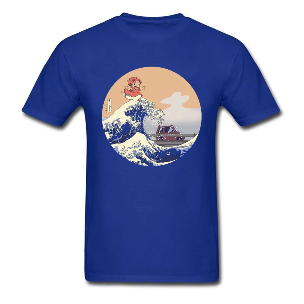 Футболка с морским принтом Ponyo On The Cliff, Мужская футболка, топы из хлопка с рисунком, новинка