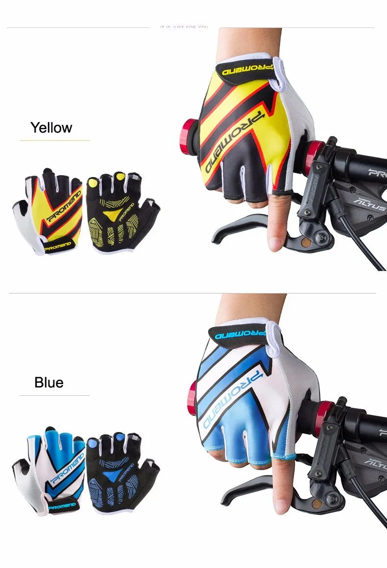 PROMEND Breathable Anti-slip Shockproof Men Moto Mountain Bike Bicycle Cycling Gloves Half Finger Racing Fitness | Спорт и