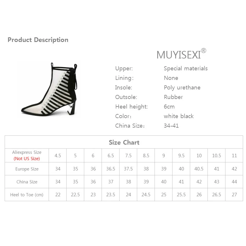Summer Boots Breathable Mesh Pointed Toe Short Booties Fashion Women Pumps 6 cm High Heels Spring White Black HL143 MUYISEXI