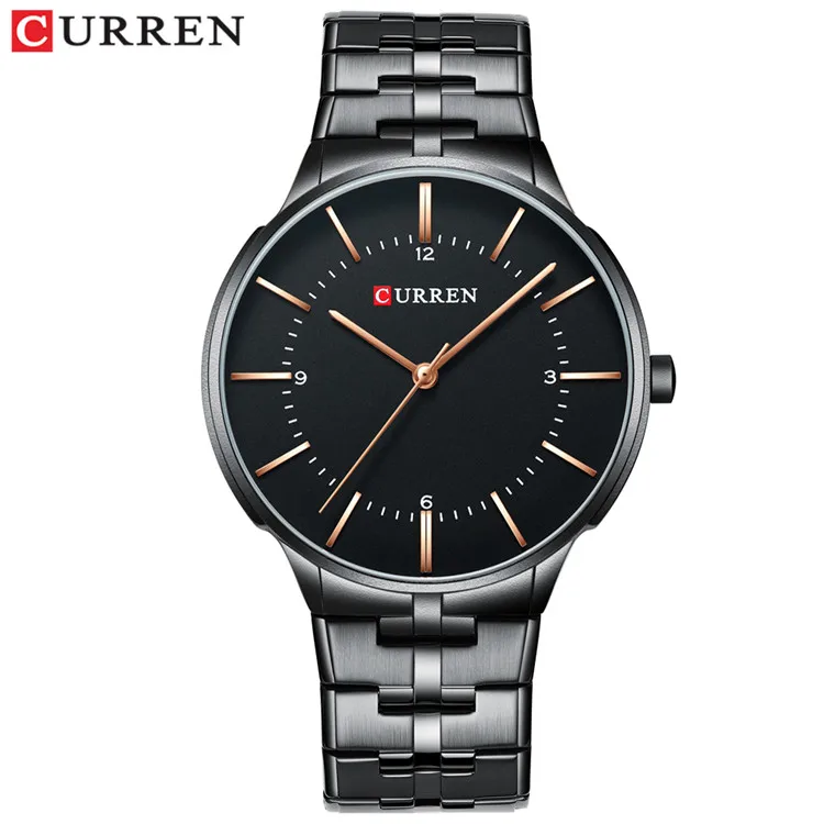 black watch CURREN Relogio мужские часы модные синие мужские часы Роскошные брендовые водонепроницаемые кварцевые аналоговые наручные часы для мужчин Reloj Hombre - Цвет: black watch