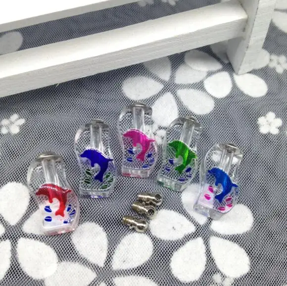 5 шт./лот винтовая крышка Дельфин хрустальный флакон кулон желание парфюма