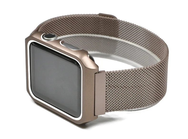 Корпус+ Миланская петля для Apple Watch 38 мм 42 мм 40 мм 44 мм ремешок из нержавеющей стали iwatch series 4 3 2 1 браслет металлический ремешок