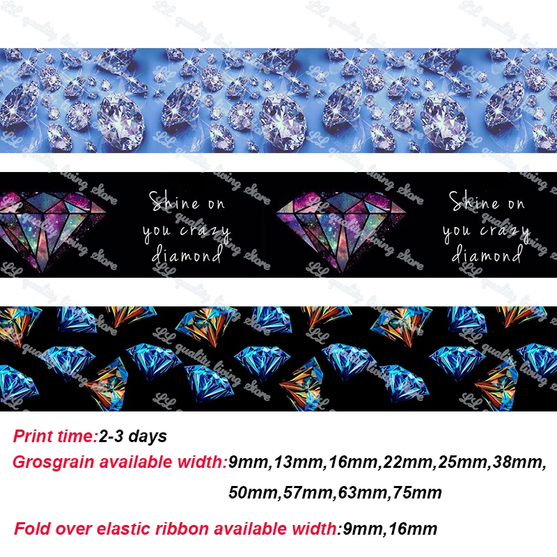 

Diamond painting design printed grosgrain ribbon Home DecorationBelt Gift Packing Wedding Decoration 50 yards
