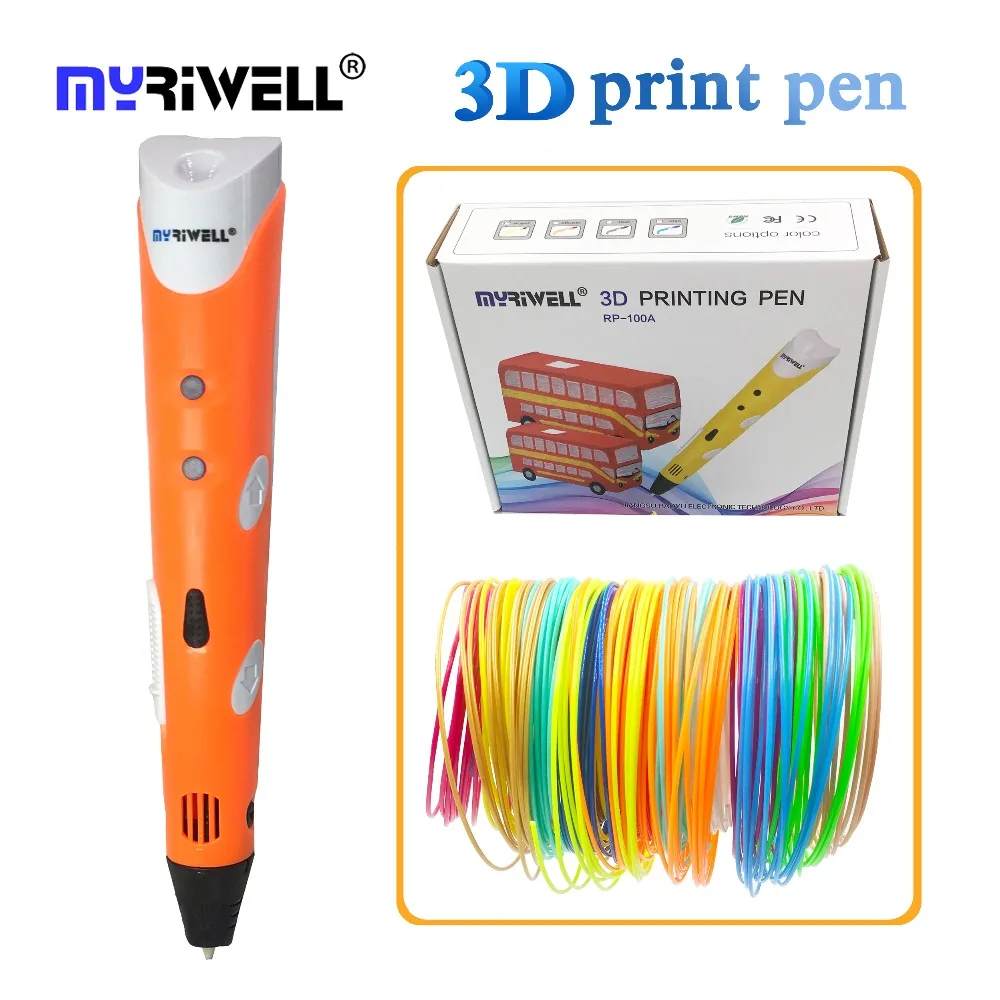 Myriwell 2018 DIY 3D ручка для печати 25 м/50 м/100 м 1 75 мм ABS/PLA рисования креативная игрушка