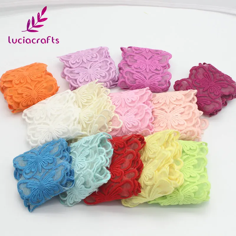 Lucia crafts 7,3 см Разноцветные формы Вязание Вышивка Хлопок Кружево DIY отделка Швейные аксессуары материалы N0513