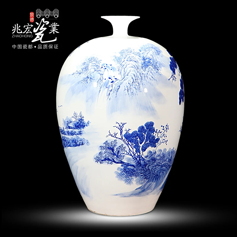 

Jingdezhen ceramics painted blue and white porcelain vase living room TV cabinet decoration Home Furnishing porcelain ornaments
