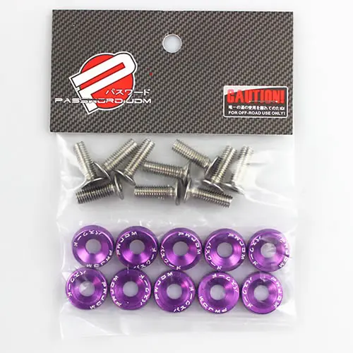 Purple JDM крыло шайбы и болт Алюминий для Honda Civic Integra RSX EK EG DC QRF002 - Название цвета: Purple