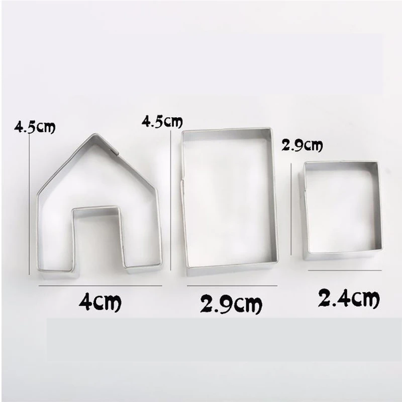 Transhome пряничный домик печенья резак Рождество 3 шт./компл. из нержавеющей стали