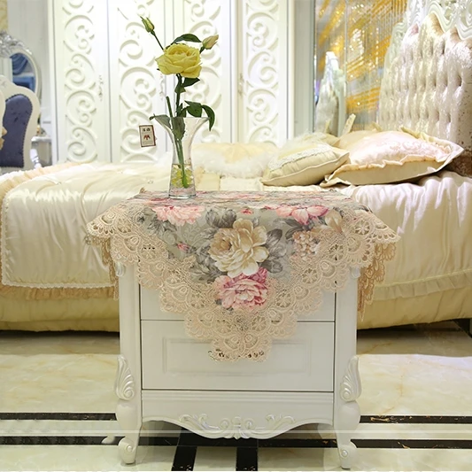 Vezon Роскошная Высококачественная жаккарда из хлопка Цветочная кружевная скатерть элегантные европейские
