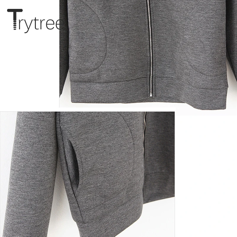 Trytree осенне зимнее пальто повседневная утепленная куртка на молнии Женская