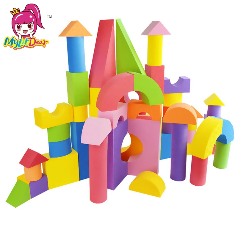 

MylitDear EVA Safe Children Building Block Foam Construction Soft Bricks Toy Kid Zip Case 42 pcs Kids Intelligence Exercise