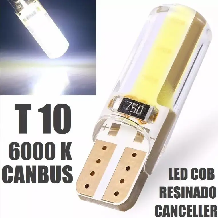 Комплект 4 светодиода T10 Pingo Cob подавитель Sem Erros Canbus Can bus Forte Farol Frete|Сигнальная