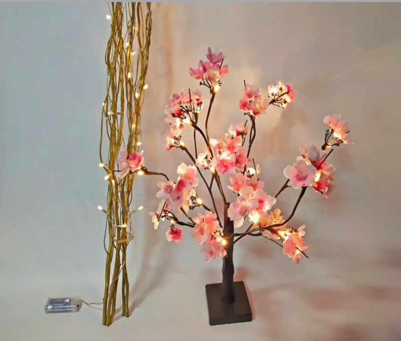 24 светодиода розовая вишневая елка рождественское садовое ландшафтное