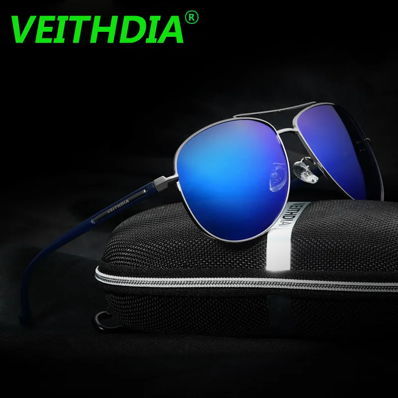 Мужские солнцезащитные очки VEITHDIA Ретро стиль зеркальные стиль|brand polarized