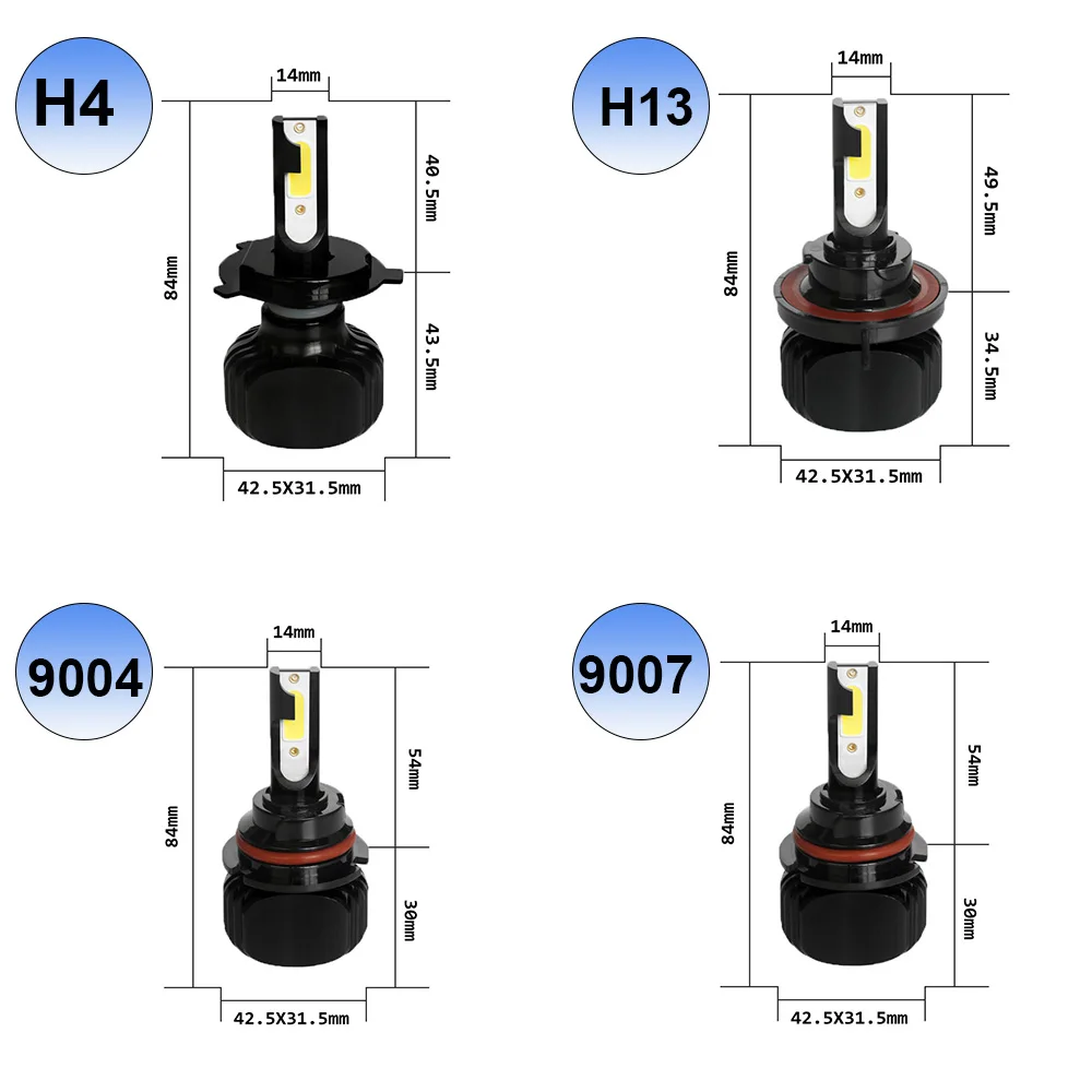 YHKOMS H1 Led Auto Lamp H3 H7 H8 H9 H11 9005 9006 HB3 Hb4 880 881 H27 Headlight LED D2S D1S 60W 6000LM COB Diode Auto Lamp 12V images - 6