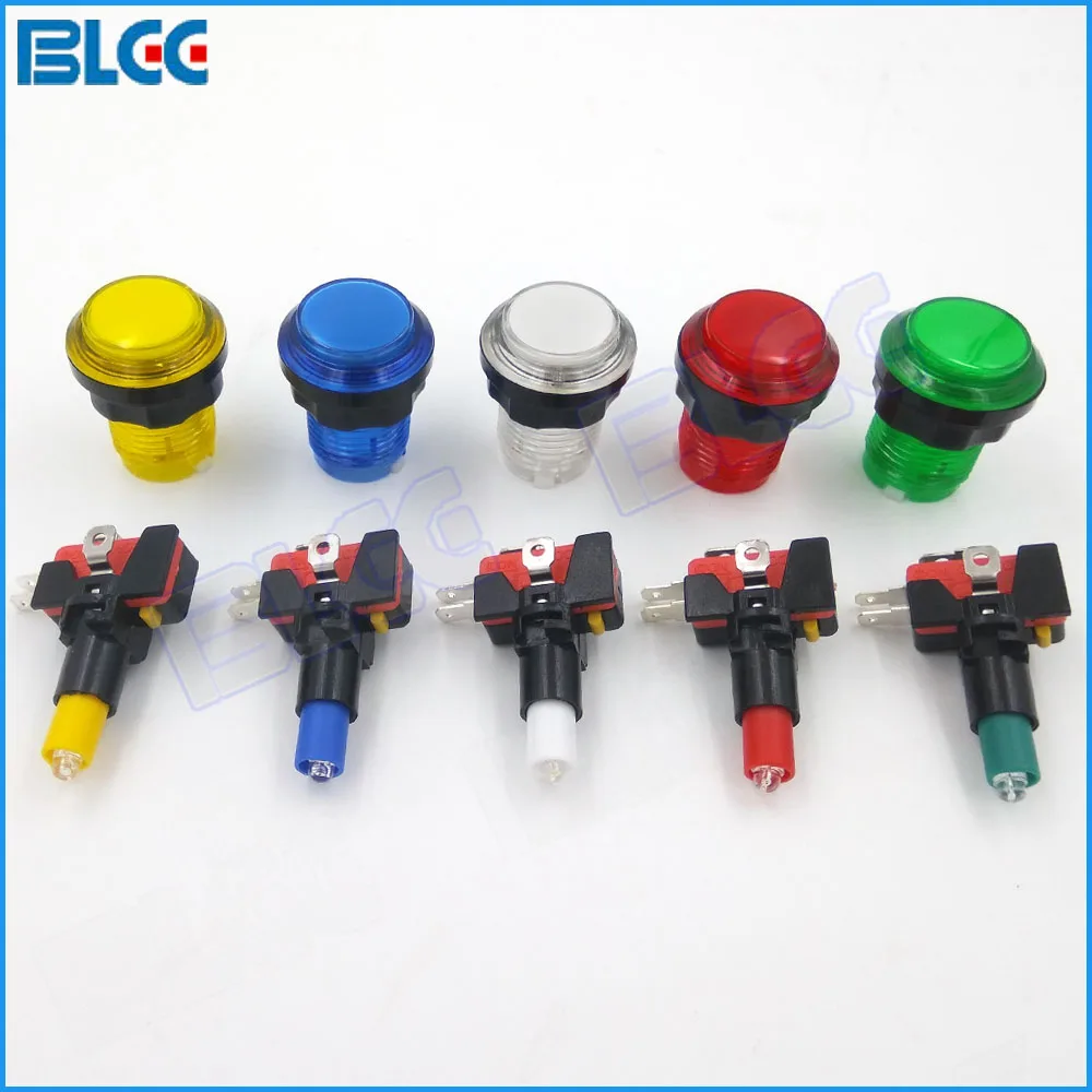 5x30 мм Подсветка аркадная Кнопка Светодиодный кнопки с микропереключателем Jamma