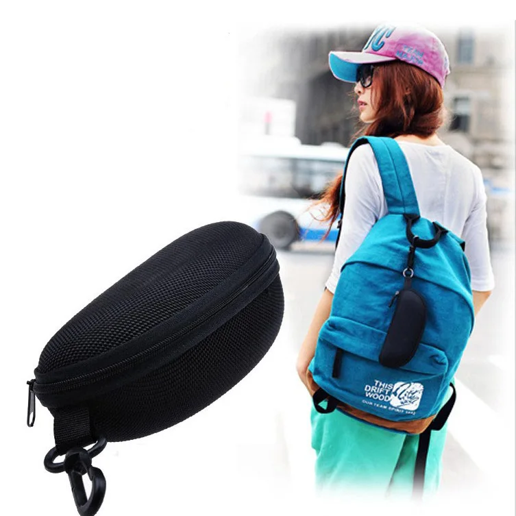 Большой черный чехол для солнцезащитных очков Стильная коробка на молнии