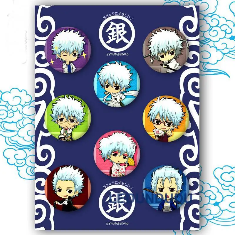 Брошь в виде героев мультфильма гинтоки|badge collection|badge animebadges cute |
