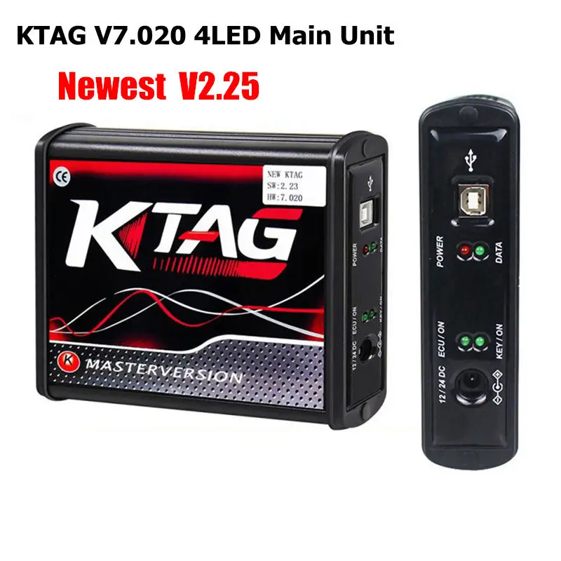 KTAG Main Unit Самый KTAG V7.020 V2.25 4LED Красный PCB Версия ЕС KESS V5.017 SW2.47 онлайн версия No Tokens Limited KESS 5,017 KTAG 7,020 - Цвет: KTAG Main Unit