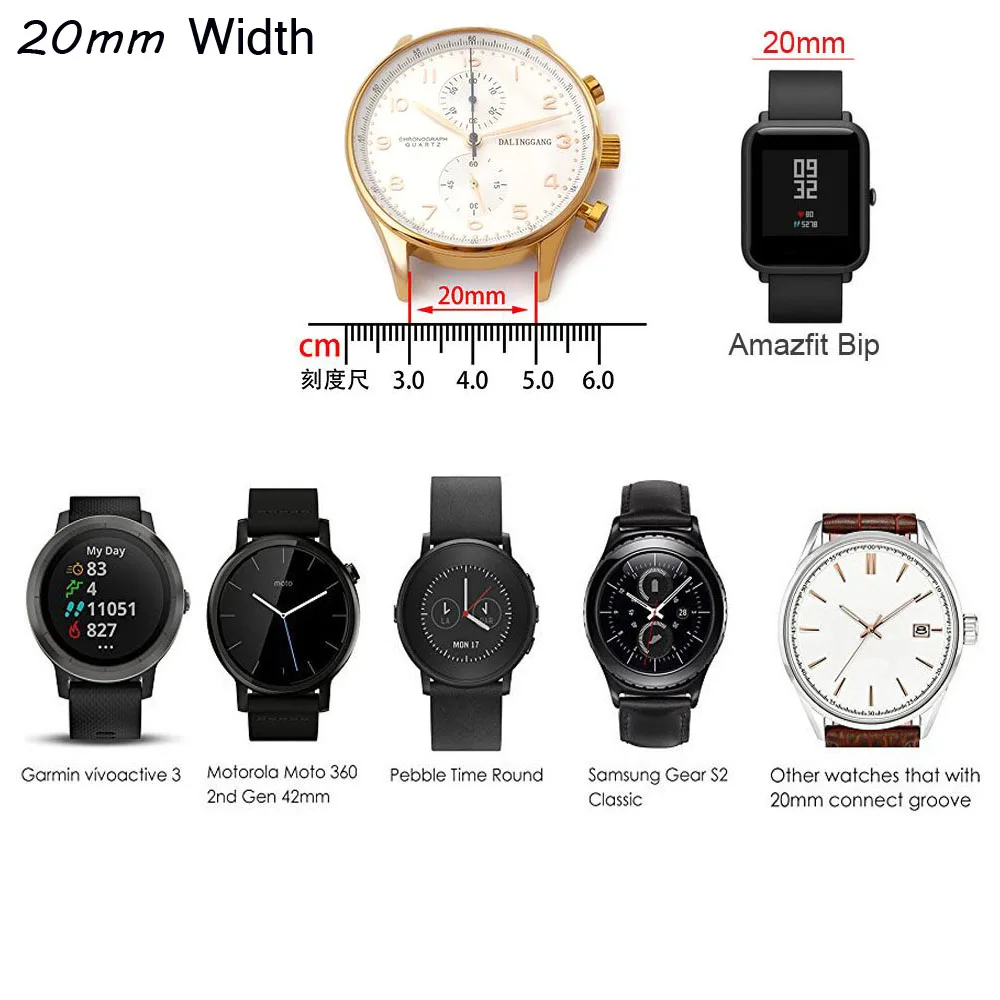 20 мм силиконовый браслет для Xiaomi Huami Amazfit Bip ремешок часов GTS GTR 42 | Электроника