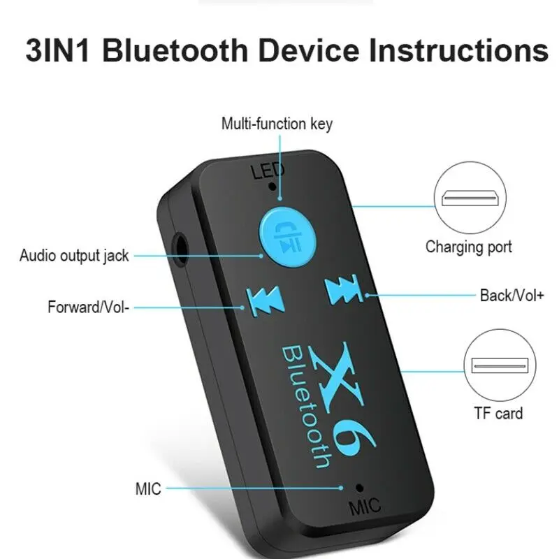 Аудиоприемник с разъемом 3 5 мм Aux Bluetooth 4 1 USB радио динамики наушники адаптер для