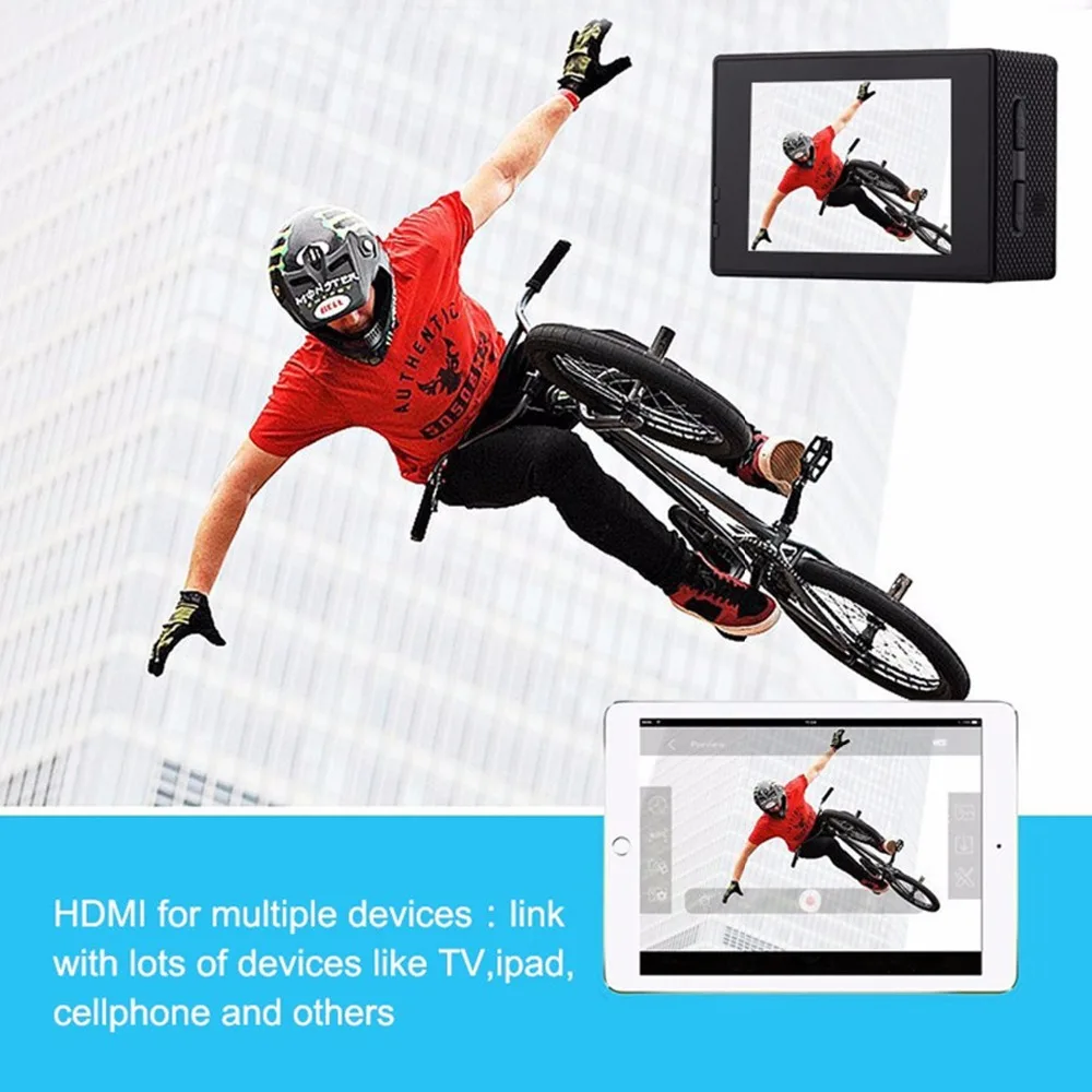 4K Экшн-камера 16MP WiFi 2," 170D Подводная Водонепроницаемая камера для записи видео на Шлем s Sport Cam DV с дистанционным управлением
