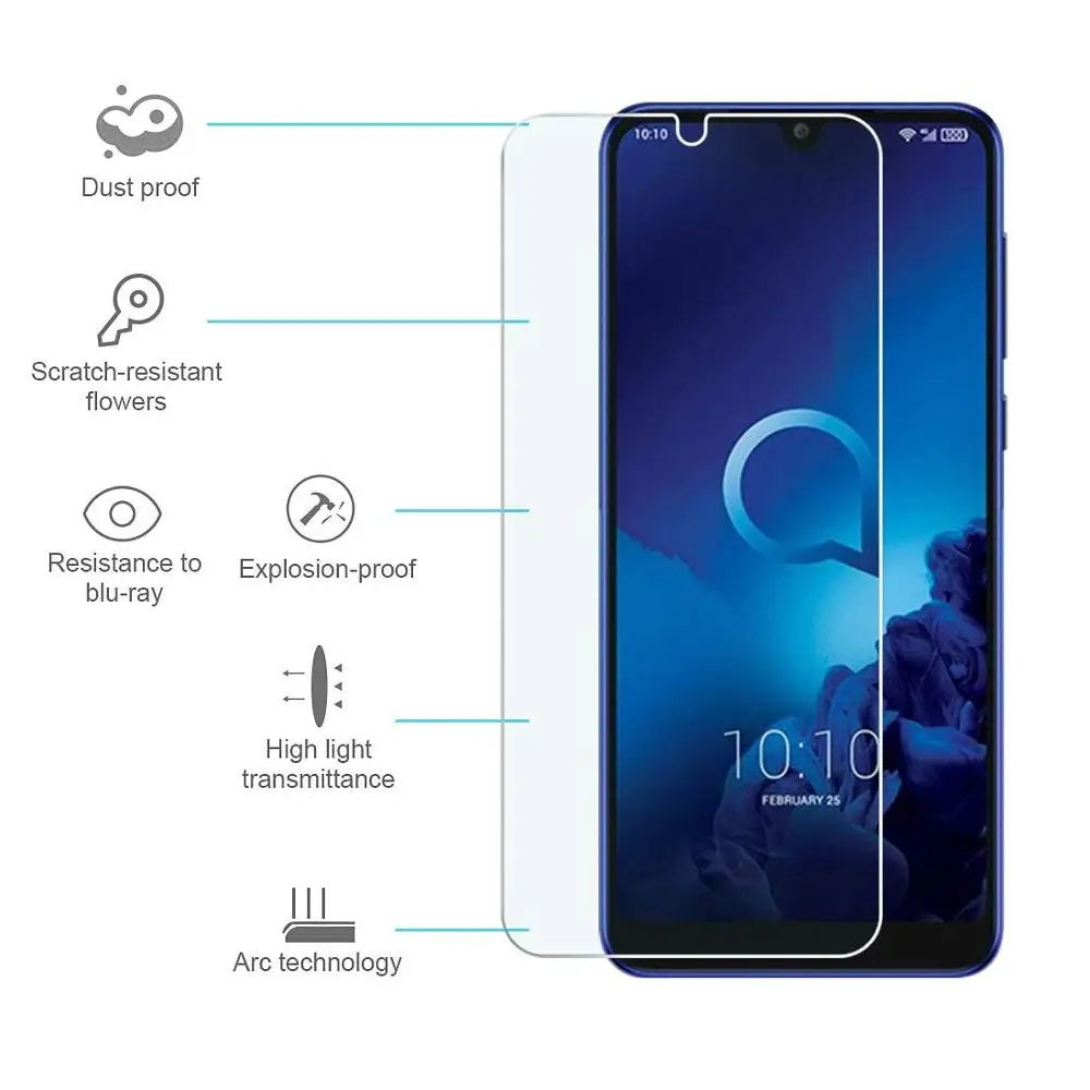 Закаленное стекло 9H 2.5D для Alcatel 3 3L 2019 5 94 дюйма Премиум Защитная пленка 5053D 5053Y 5053 |