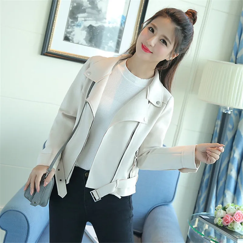 Женская замшевая короткая куртка на весну и осень Корейская облегающая дикая