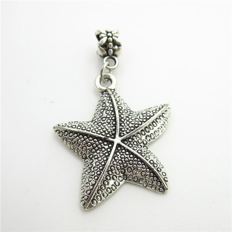 New 20pcs/lot Silver Starfish Dangle Charms Lobster Clasp DIY Bracelet Necklace Pendants Jewelry Hanging | Украшения и аксессуары
