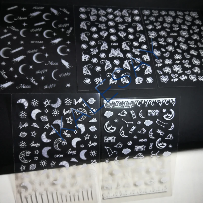 

Fashion 3D Nail Art DIY Stickers Decoration MOON Shadow Nail Sticker Self-adhesive Charm Tips Back Glue Sticker for Nails Stars