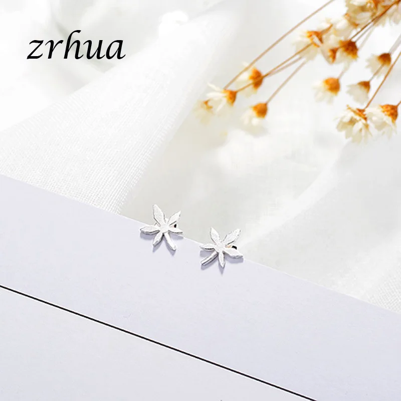 ZRHUA/, клевые серьги из стерлингового серебра 925 пробы для девочек, милые животные, цветок, сверкающие aretes, рождественские подарки для женщин, влюбленных